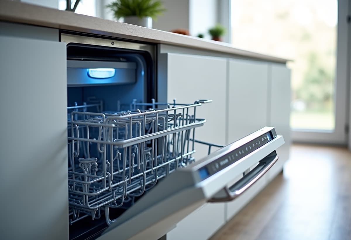 Dishwasher repair technician in Roseville fixing a leaky dishwasher in a home