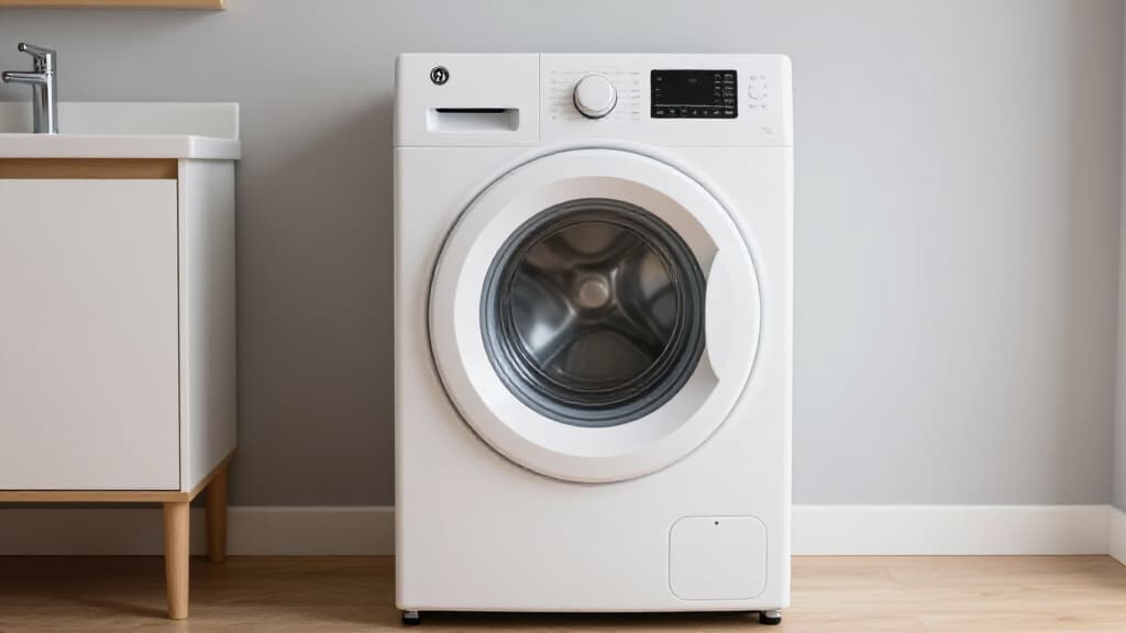 Expert GE Washer Repair in Dixon, CA. A professional technician is diligently working on a GE washer, diagnosing and fixing an appliance issue in a modern home setting, showcasing efficient and reliable service.