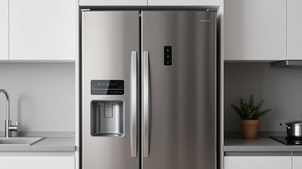Technician diagnosing a refrigerator