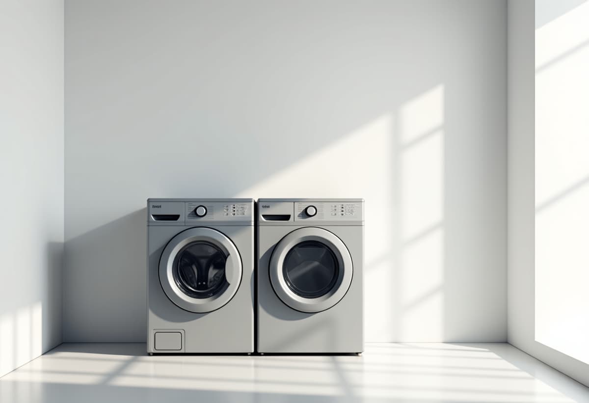modern laundry room with dryer and washer
