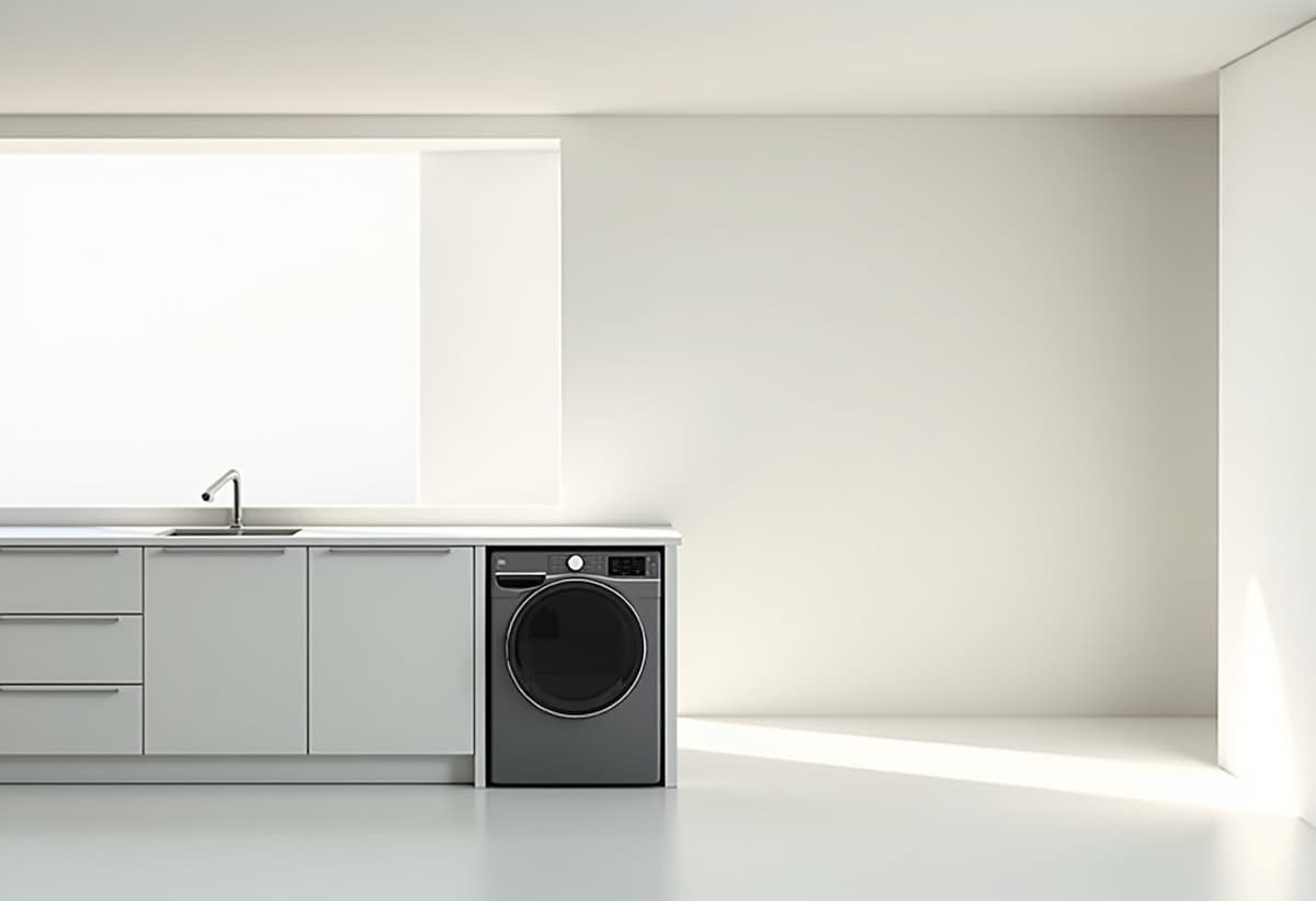 Professional appliance repair technician inspecting a dryer in a Carmichael home