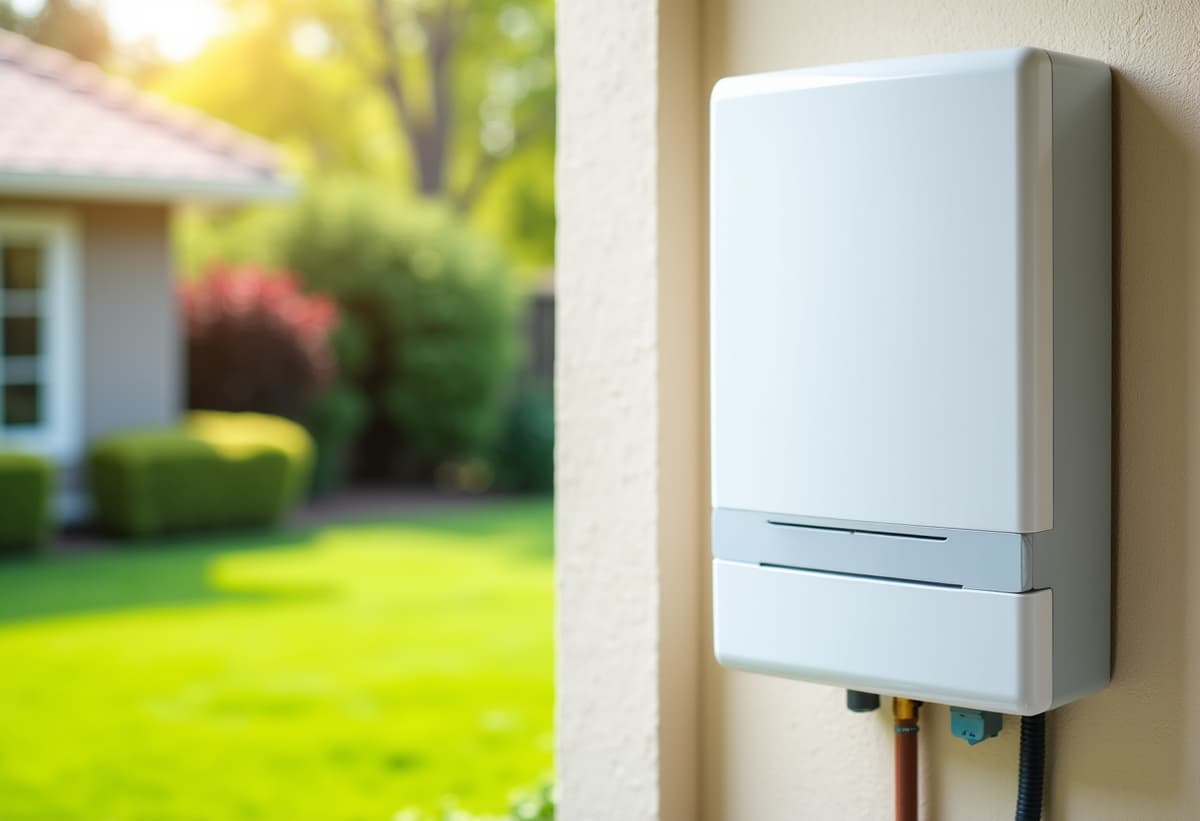 Professional technician performing tankless water heater maintenance in Natomas