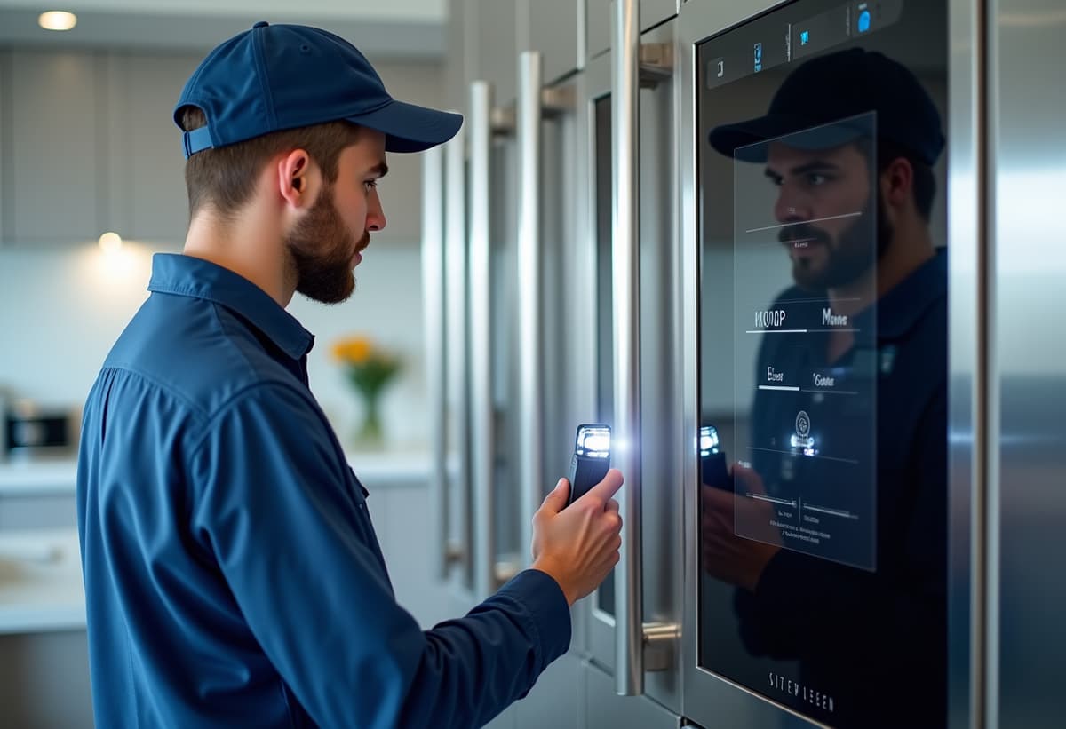 Sacramento appliance technician checking noisy refrigerator