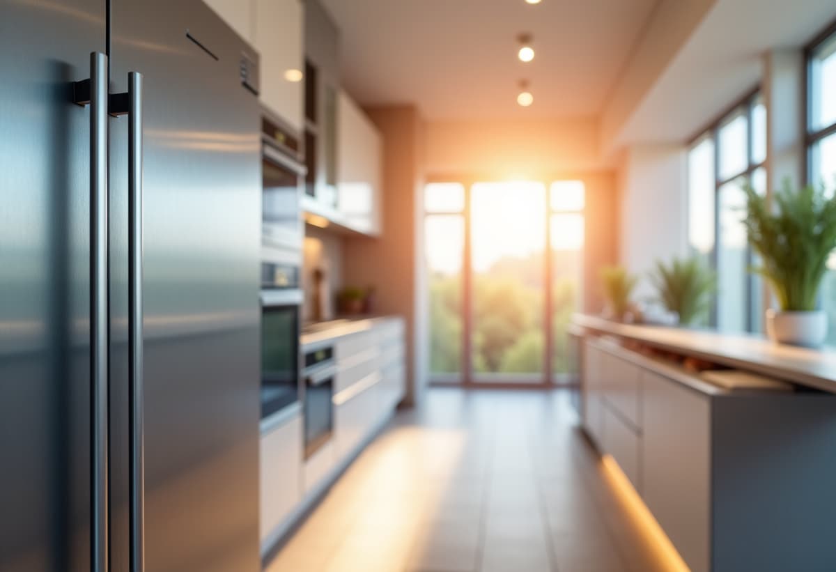 Technicians performing refrigerator repair on a luxury Sub-Zero appliance in Sacramento