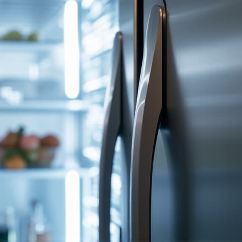 Trusted Sub-Zero Refrigerator Repair in Carmichael. Our skilled technician expertly repairs a Sub-Zero refrigerator in a modern Carmichael kitchen, focusing on precise diagnostics and efficient service near Ancil Hoffman Park.