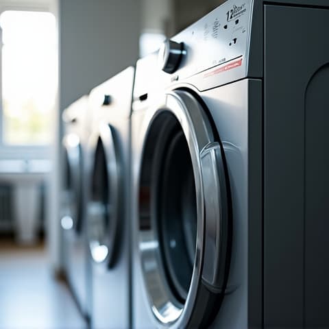 Citrus Heights technician explaining dryer repair process to a customer. Technician pointing to a dryer component, demonstrating clear communication and customer education during repair.