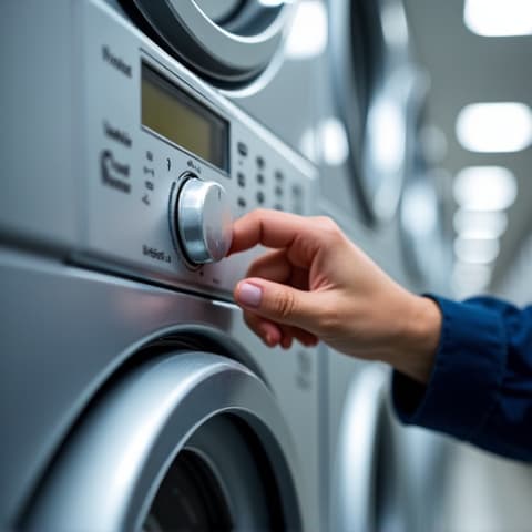 Dryer repair technician inspecting a heating element in West Sacramento