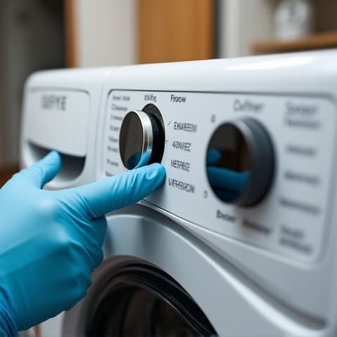 Technician performing diagnostics on an electric dryer in West Sacramento 95605