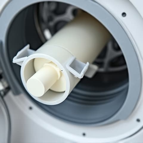 After shot of a newly installed, functional drain pump in a washing machine, resolving previous issues for a client in Elk Grove