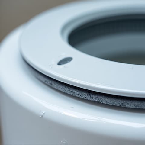 After image of a meticulously cleaned washing machine gasket, free of mold and grime, showcasing the effectiveness of our cleaning service in East Elk Grove. The gasket appears pristine, ready for use.