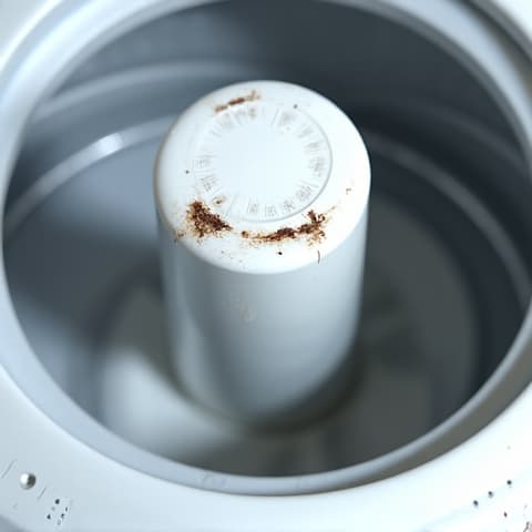 Before image of a washing machine agitator showing signs of damage and inefficiency, indicating a need for repair in North Elk Grove. The agitator blades appear worn or broken.