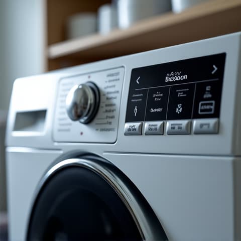 Expert ASKO dryer repair in Roseville residential home safety check. A close-up of an ASKO dryer being repaired in a Roseville home, with a focus on a safety check and components being replaced by a skilled technician.