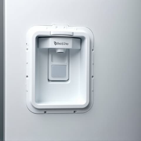 After: Cleaned and fully functional Samsung ice maker with new moisture seal, showing successful repair in a Natomas residence. A perfectly repaired Samsung ice maker, now free of frost and fully operational, demonstrating the effective moisture-sealing protocol completed in a Sacramento, Natomas home.