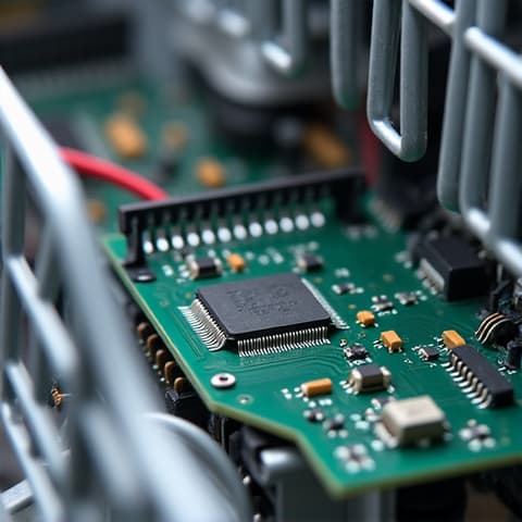 Miele dishwasher circuit board repair in Natomas: A technician meticulously repairing the circuit board of a Miele dishwasher, demonstrating specialized knowledge for complex repairs.