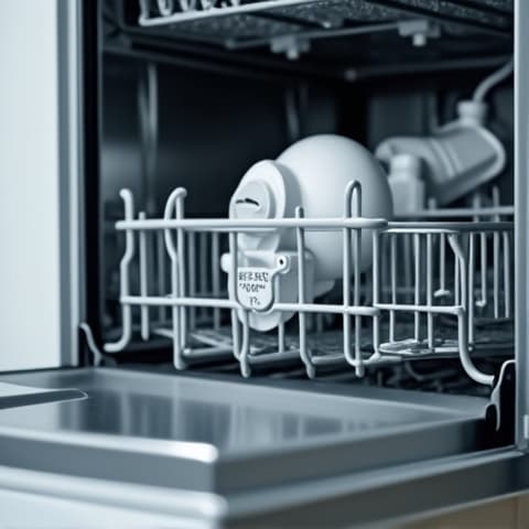 Technician replacing the circulation pump in a Miele dishwasher in a Sacramento home. Efficient Miele dishwasher pump replacement in Sacramento, restoring powerful water circulation for optimal cleaning results.