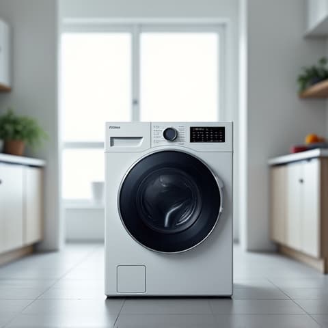Miele washer and dryer service in a Sacramento laundry room. Specialized repair for luxury laundry appliances.