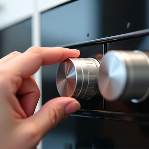 Oven Repair Process with Genuine OEM Parts. Close-up of a technician installing genuine OEM parts during an oven repair, emphasizing quality and longevity of fixes.