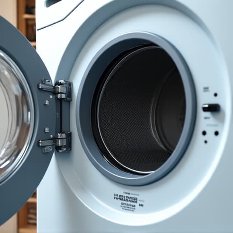 Post-repair cleanup luxury dryer service in Roseville, CA. A professional technician performing a thorough cleanup after a luxury dryer repair service in a Roseville, California home.