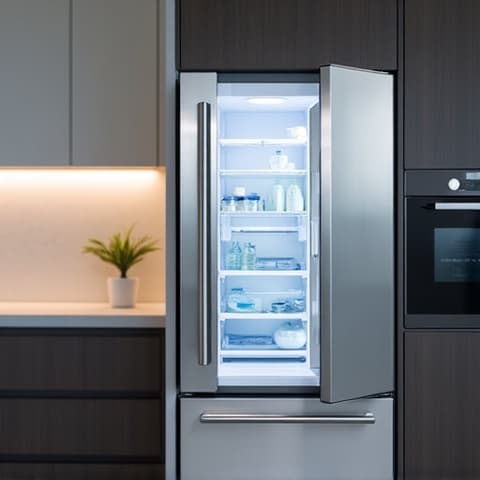 Professional Appliance Technician at Work in Carmichael. Our certified technician works diligently on a luxury appliance, showcasing expertise and attention to detail in a Carmichael kitchen.