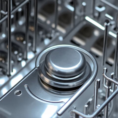 Before image showing clear signs of dishwasher leakage, including water stains on cabinetry and floor in a Sacramento residential kitchen. This photo illustrates the typical outcome of a faulty door seal.