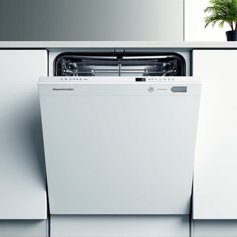 Sacramento Kitchen Bosch Dishwasher Repair. A residential Bosch dishwasher, fully repaired and gleaming, positioned perfectly within a Sacramento kitchen.