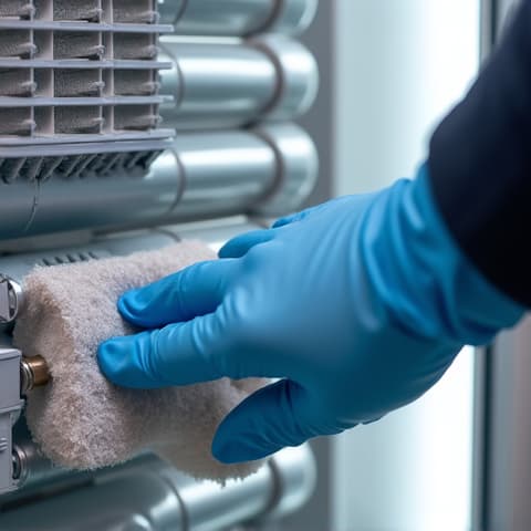 A clean and organized Sub-Zero compressor area after service, with all components neatly arranged and connections secured.