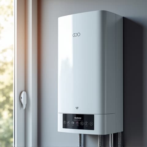 A technician performing maintenance on a tankless water heater, ensuring optimal performance in a Natomas home