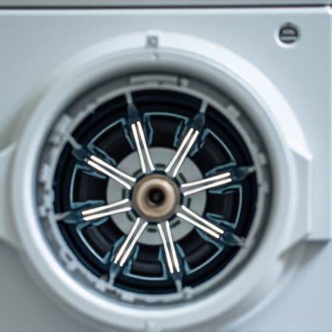 Technician inspecting a dryer motor during a repair service in Briggs Ranch, Folsom, demonstrating thorough troubleshooting.