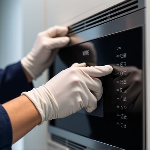 Viking Ice Maker Repair System Test Folsom. A technician testing a repaired Viking refrigerator ice maker in a Folsom residence.