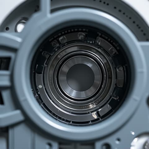 Washer front load bearing replacement in Sacramento. A technician meticulously works on replacing the front load bearings of a washing machine, showcasing expert repair skills and attention to detail. This image highlights the complex internal components of a washer.