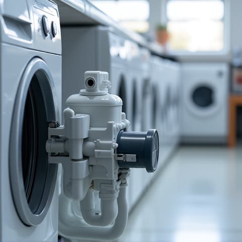 Installing a vibration reduction kit on an LG washer in Orangevale. This improves stability and reduces noise during spin cycles, enhancing the user experience for LG washing machines.