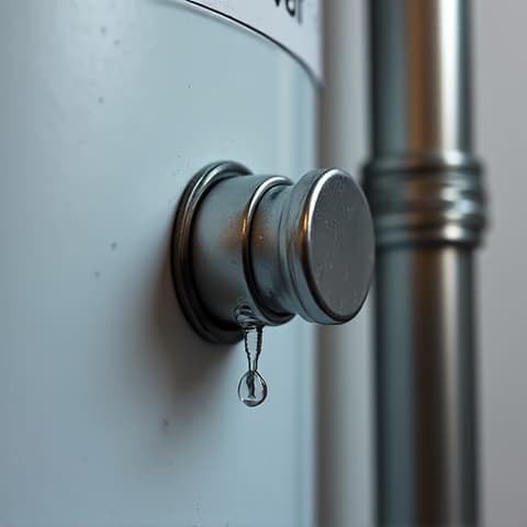 Water leak detection and repair in an Elk Grove home. Technician tracing a small leak near a water heater, preventing further damage