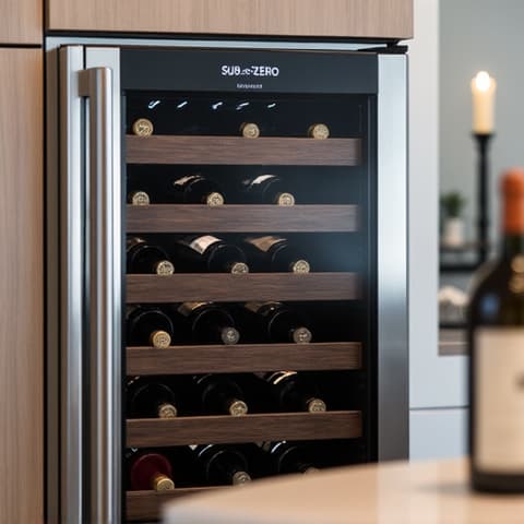 Luxury wine cooler repair by a technician in a Sacramento residence. Expert care for preserving fine wine collections.