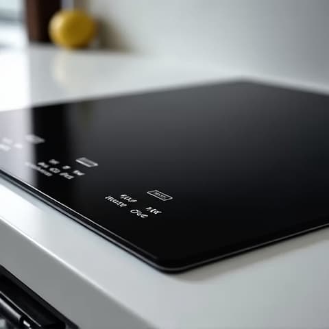 Troubleshooting a Wolf induction cooktop in Rancho Cordova. A skilled technician is using diagnostic tools to identify and fix an issue with a sleek Wolf induction cooktop, emphasizing precision and expertise.