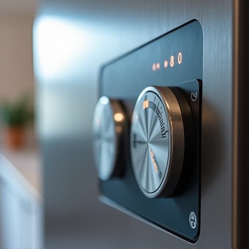 Appliance repair technician checking refrigerator thermostat settings in Sacramento