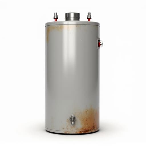 technician repairing water heater