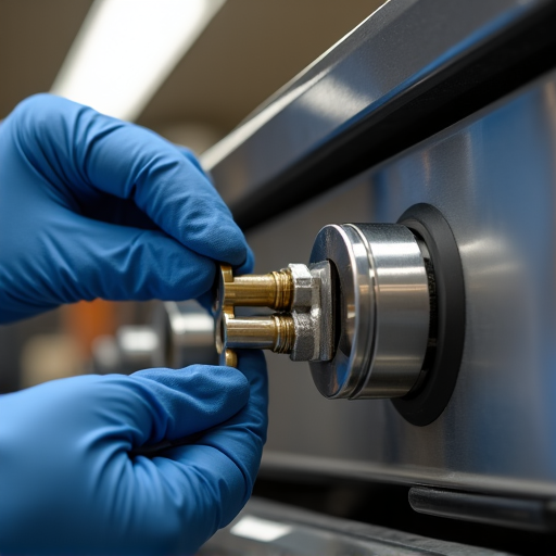 Amana stove control panel repair in Elk Grove. Technician working on an Amana electric stove's control panel, addressing issues with temperature regulation and ensuring proper electronic control board function.