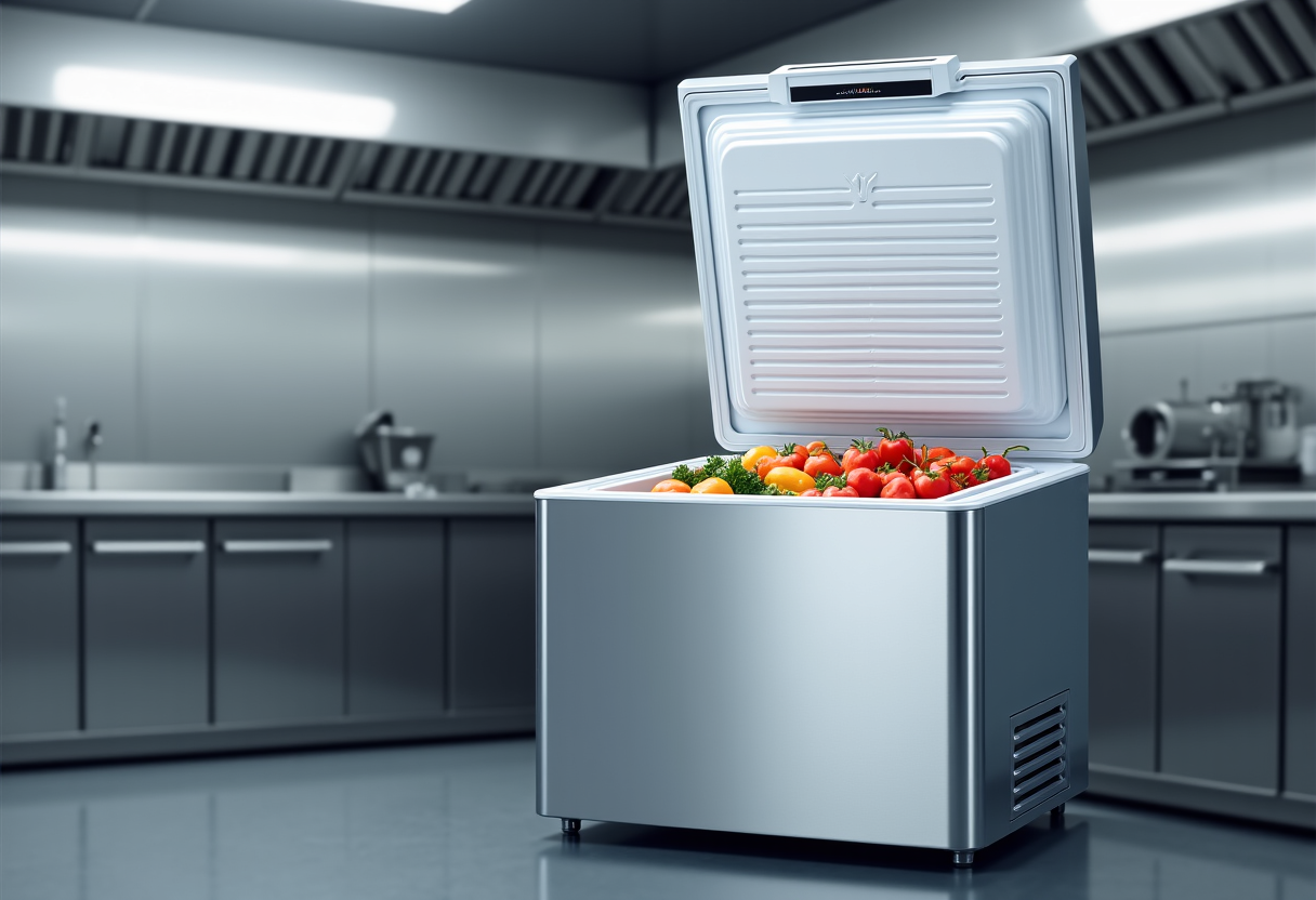 Commercial refrigerator being repaired in a Sacramento business kitchen