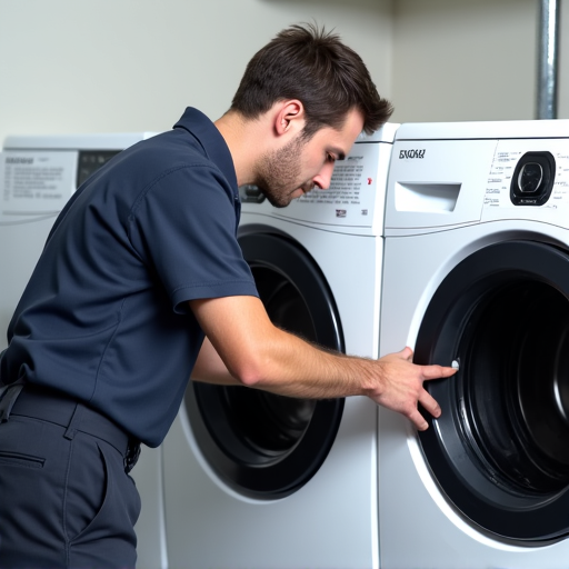 Dryer vent cleaning service being performed in an Orangevale home. A technician is conducting a thorough dryer vent cleaning, enhancing safety and efficiency for a homeowner in Orangevale 95662.
