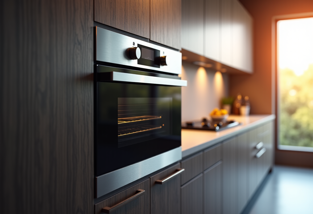Family cooking dinner in a modern kitchen in Roseville, CA, with a focus on oven repair