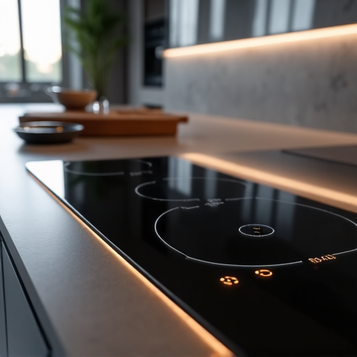 Glass cooktop repair maintenance. A clean luxury induction cooktop being serviced by a professional to ensure peak performance and safety