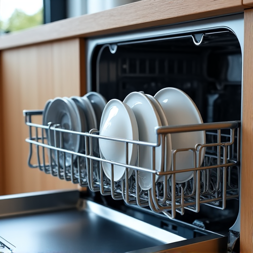 Expert repair of a Miele dishwasher interior by a technician in a Carmichael home, focusing on thorough and precise work for luxury appliances. Floor protectors are always used.