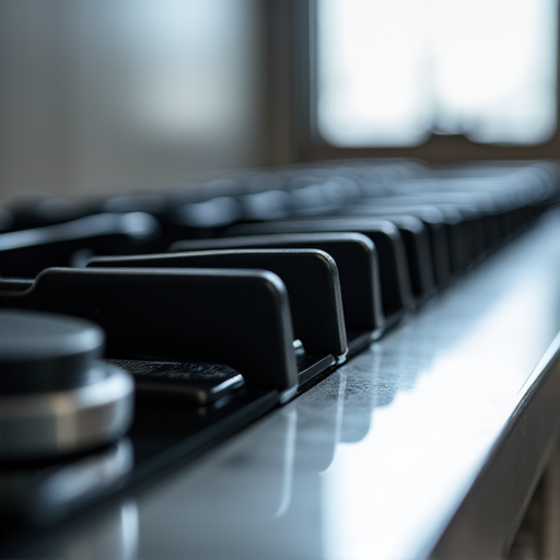 Close-up of a Wolf cooktop receiving thorough cleaning and service during an appliance repair visit in Carmichael.