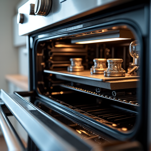 Technician performing a detailed inspection on a Wolf dual-fuel range during a repair appointment in Carmichael.