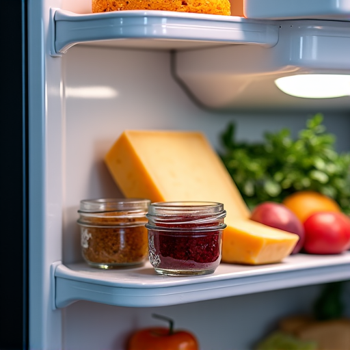 A detailed shot of a technician diagnosing a Viking French door refrigerator in a modern kitchen setting. Focusing on the diagnostic process. A technician checking an appliance for issues
