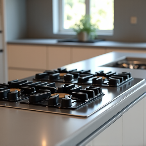 Thermador Cooktop Repair in Roseville. Detailed repair work on a Thermador cooktop in a high-end Roseville residence, located in Placer County.