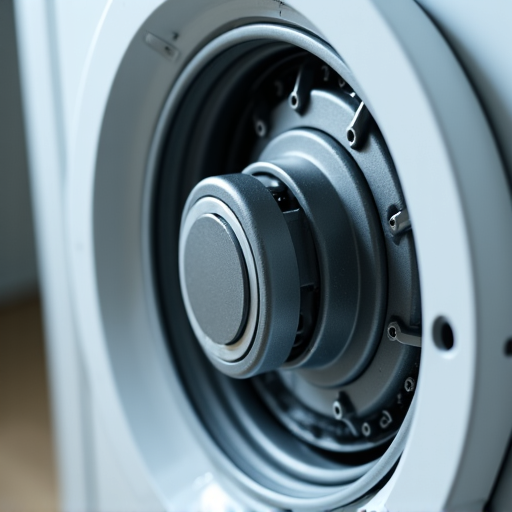 Roseville washer repair technician diagnosing front load washer control board near Woodcreek. Professional technician inspecting a front-load washer's intricate control board, demonstrating advanced diagnostic capabilities in a Roseville home.