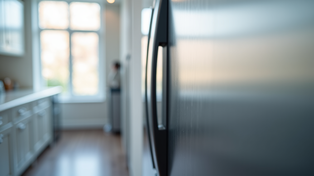 Sacramento appliance technician performing maintenance on refrigerator, wearing gloves and concentrating on the task