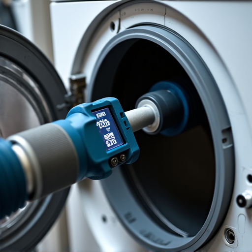 Sacramento Dryer Repair Roseville Motor Diagnostics. Technician performing motor diagnostics on a dryer in Roseville, troubleshooting why the drum is not spinning