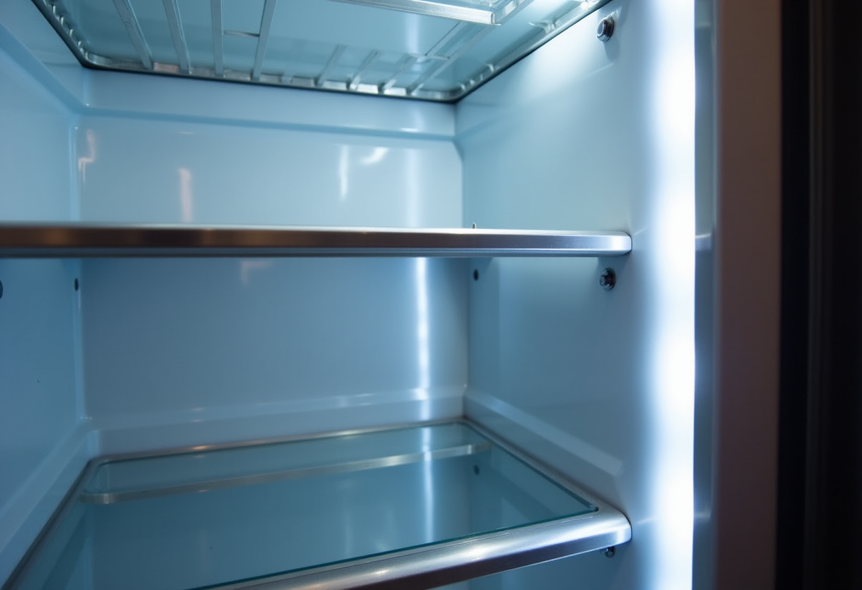 Professional technician expertly repairing a Viking refrigerator, highlighting precision and luxury service.